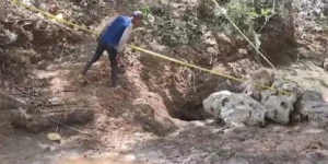 Fenomena Lubang Besar Sedot Air Sungai di Blitar, Badan Geologi Lakukan Penyelidikan